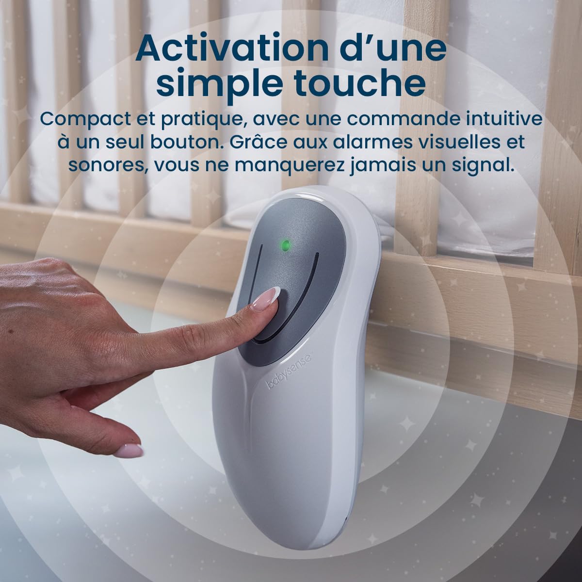 Moniteur de Mouvement pour Bébé - Babysense 8, pour Usage Domestique, Alerte en Temps Réel en Cas d'Absence de Mouvements, Détecte et Notifie Les Irrégularités, Couverture Complète avec 2 Capteurs