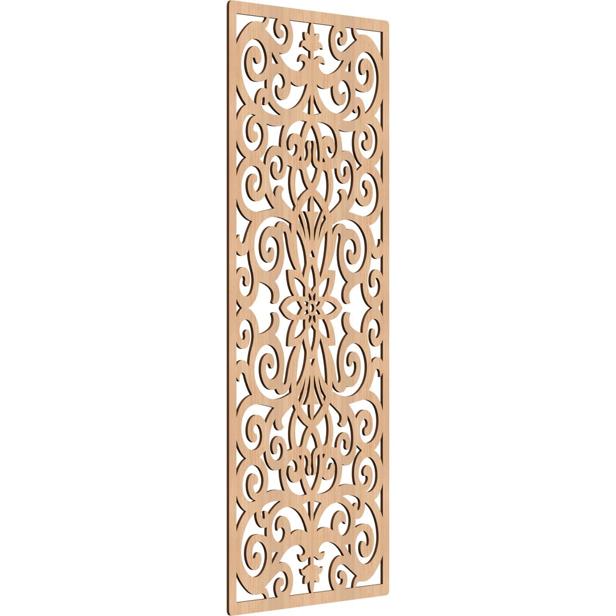 Buel Decorative Pierced Fretwork Wood Wall Panels, 27 3/8"W x 69 3/8"H x 1/4"T, Hickory