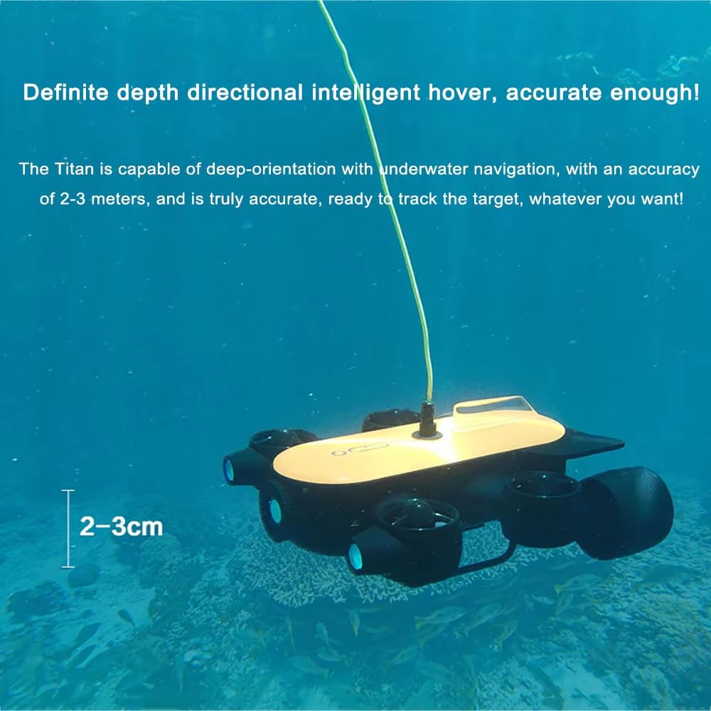 Drone subacqueo 4K UHD ROV con LED 6000LM, velocità 2m/s, batteria 4h, controller Bluetooth, profondità 150 m, per registrazione e salvataggio della pesca