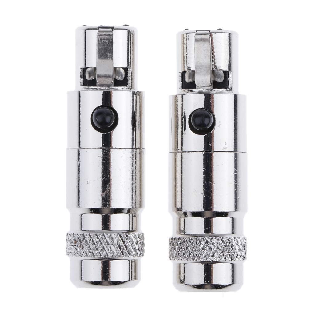 1 Pair(2 Packs) 5-Pin Mini XLR 5mm Socket Head Female Audio Jack Connector Set with Gold-Plated Contacts, Reliable Audio Signal Connecting