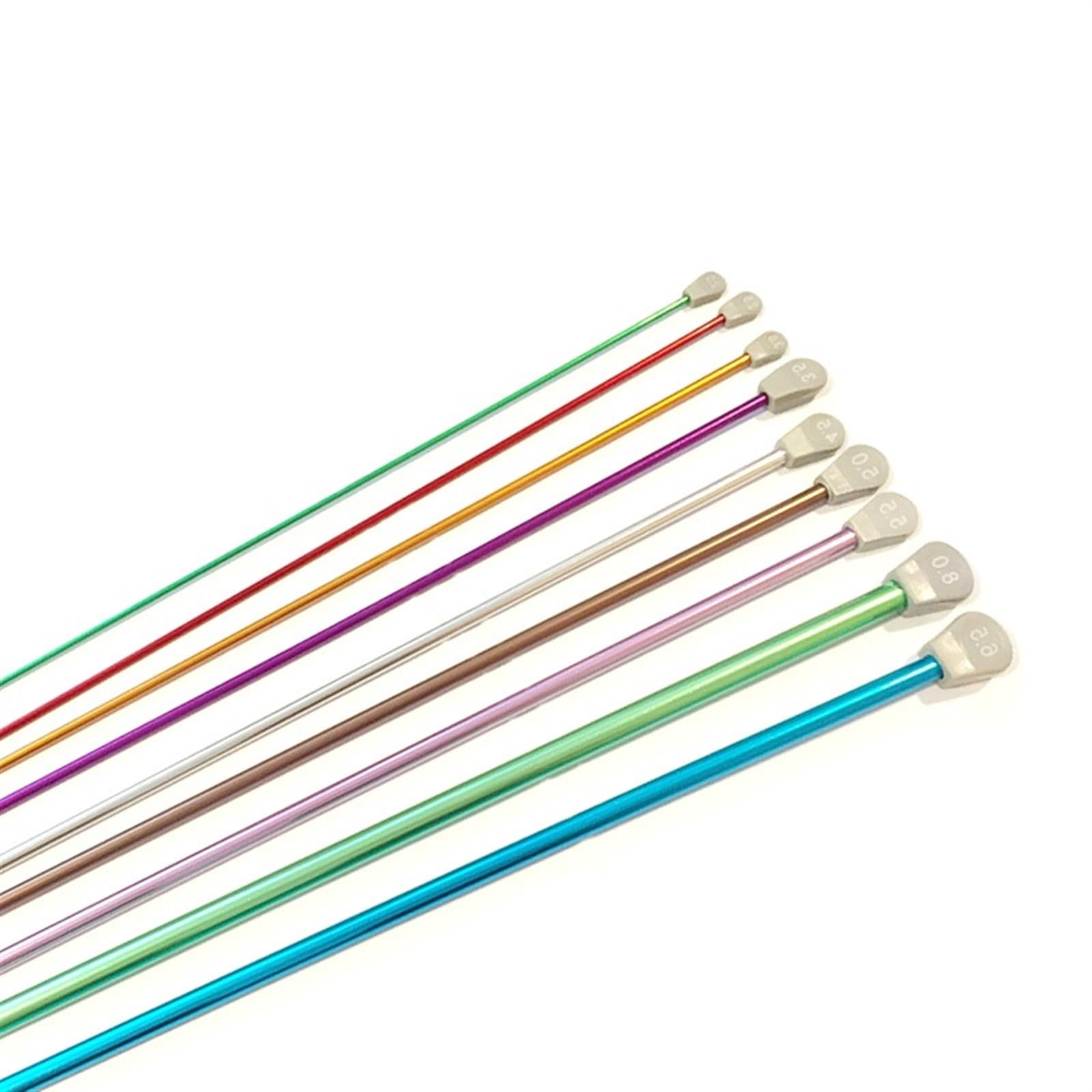 Ago per Maglieria, Uncinetto Lungo 35 cm Uncinetto in Alluminio 14 Dimensioni Maglioni Lavorati a Maglia Sciarpe Uncinetto in Alluminio colorato Set di Ferri da Maglia(8mm)