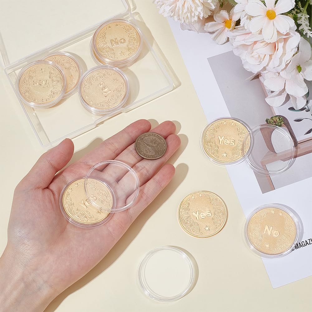 CRAFTYMELODY 10Pcs Alloy Yes/No Decision Coin Challenge Coin Decision Maker Flip Portable Double Sided Making Flipping Funny Heads and Tails for Man Women Party Game Holiday Office Gold - Image 3