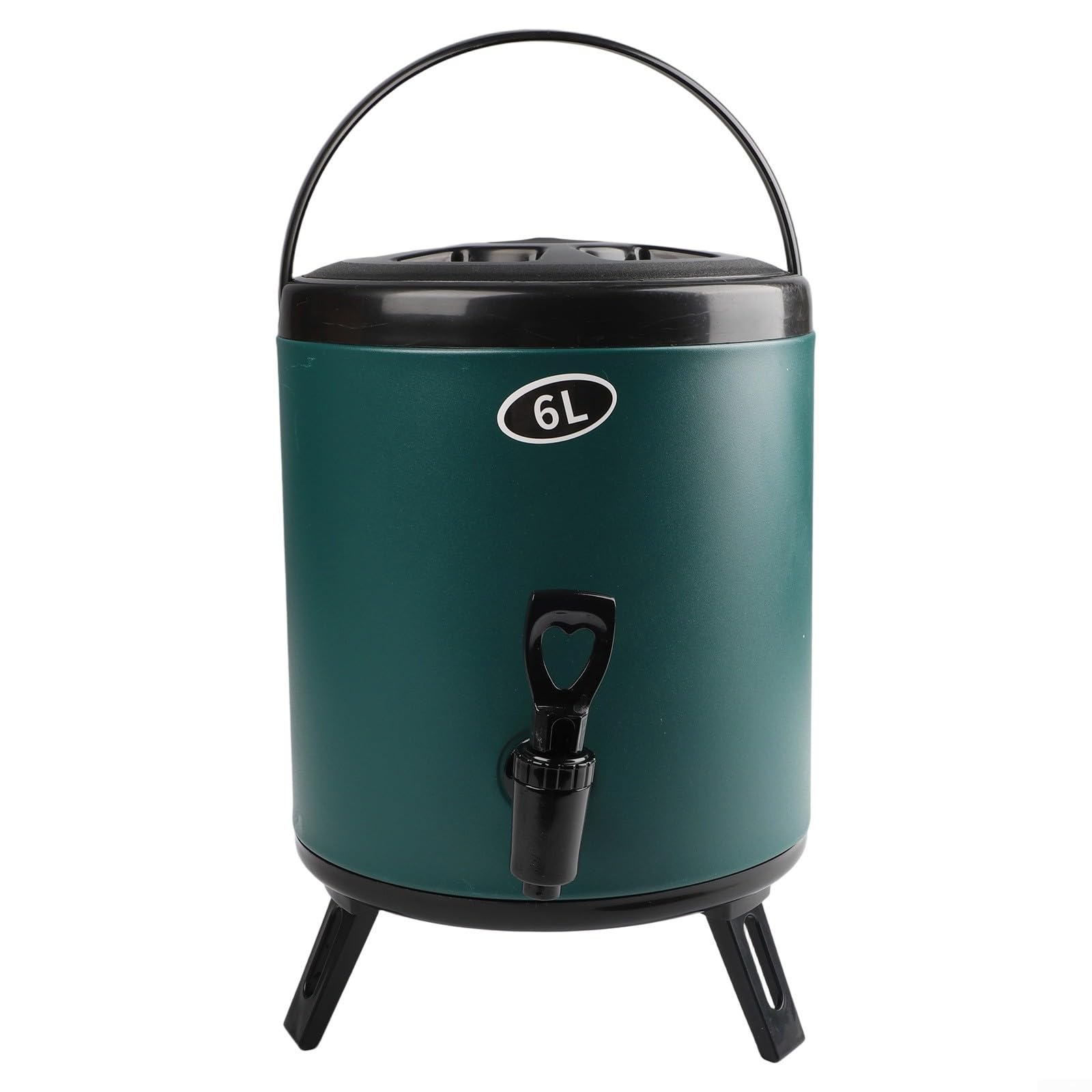 Eawfgtuw Récipient isotherme à double paroi avec robinet facile à verser - Distributeur de boissons froides et chaudes - Serveur de grande capacité pour activités de plein air et camping (6 L, vert)