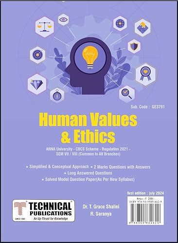 Human Values and Ethics for BE Anna University R21CBCS (Sem-VII/VIII - COMMON - GE3791)
