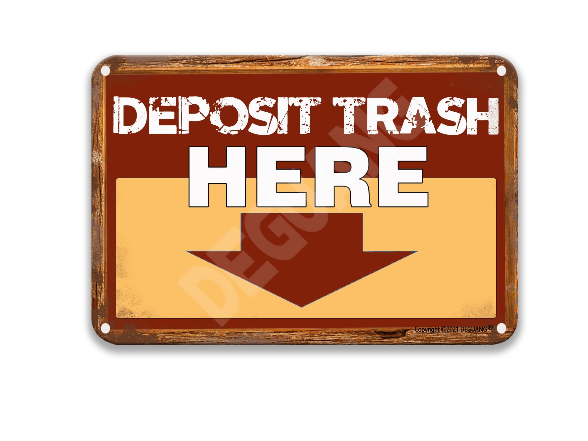 TGDB Deposit Trash Here Tin Signs Tin Wall Sign Retro Iron Painting Vintage for Wall Art Decor Bathroom Office Office 8x12 Inches