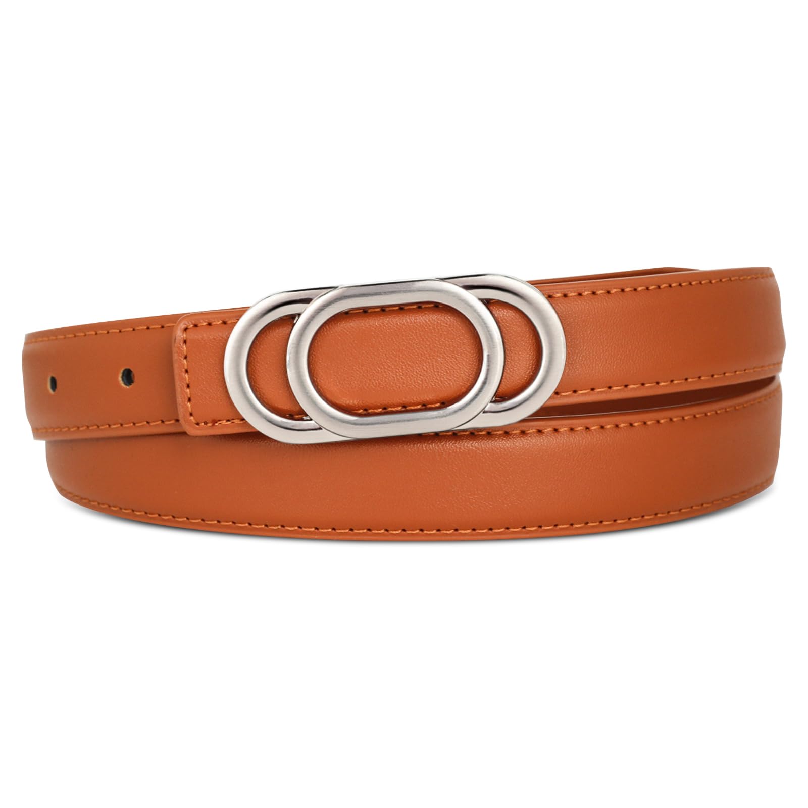 Women's Leather Belt with Buckle - Ideal for Dresses, Jeans, and Coats
