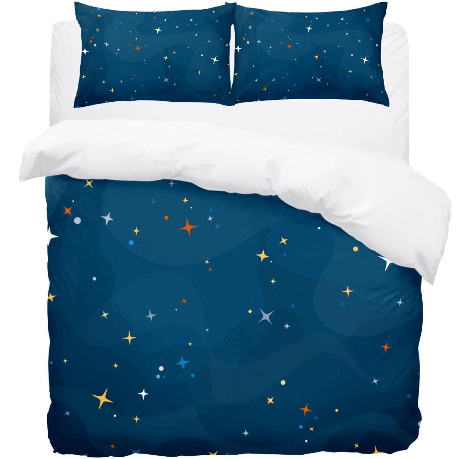 Housse de couette étoiles thermique et thermorégulatrice pour lit chaud