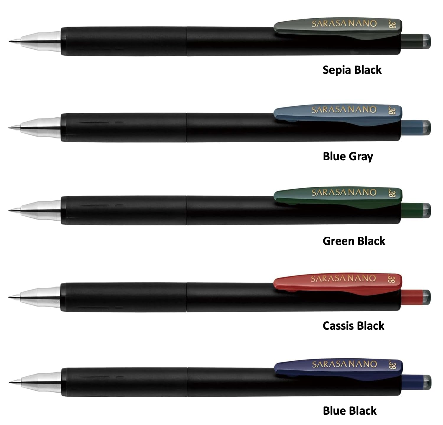 risarisa:) ZEBRA SARASA NANO 0.38mm Gel Ballpoint Pen 5 Vintage Color Set