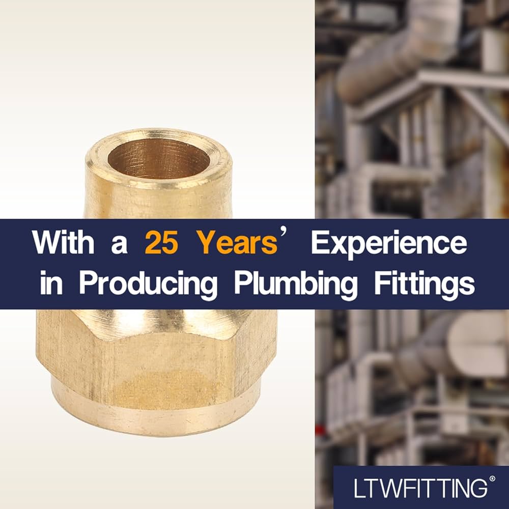 The Brass 1/4 OD Short 45 Degree Flare Nut, Brass Flare Tube Fitting