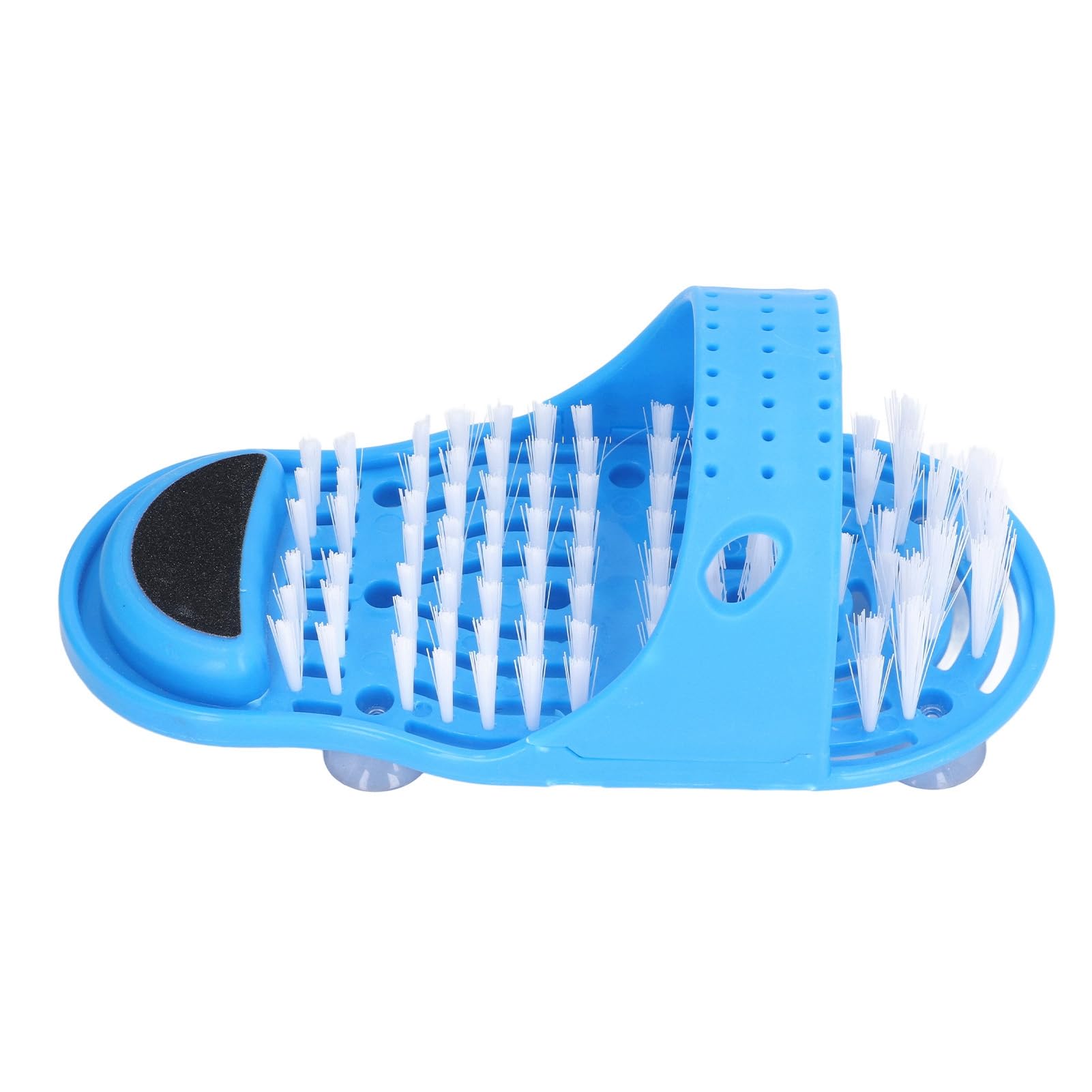 ANGGREK Simple Foot Cleaner, Shower Foot Scrubber Made of PVC Material, Blue with Suction Cups for The Bathroom
