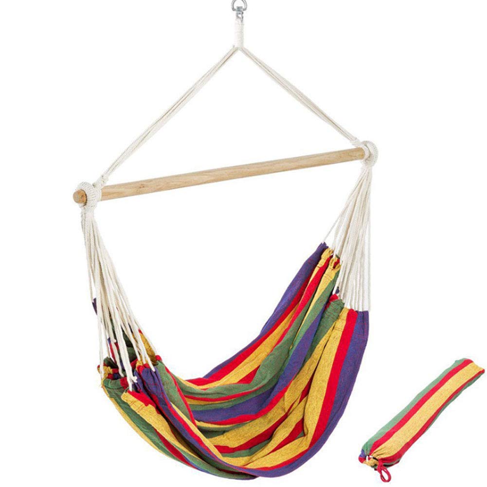 NANANA Amaca a Poltrona Dondolo Sedia Sospesa da Giardino, Sedia a Dondolo Poltrona Sospesa, Sedia a Dondolo a Strisce per Interni ed Esterni, 185X125 Cm/200Kg