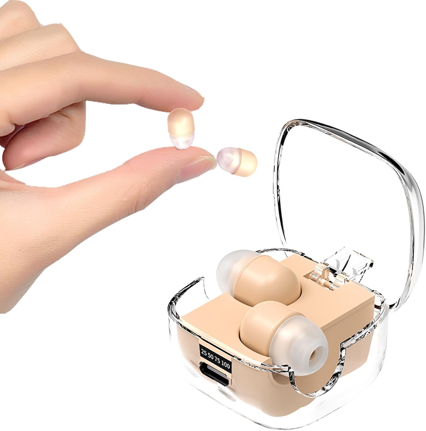 Mini Invisible Small Bluetooth Earbuds Sleeping for Small Ears Low Profile Tiny Hidden Discreet Smallest Earbuds for Work Sleep Ear Buds Invisible Headphones Buds Skin Tone S Nude