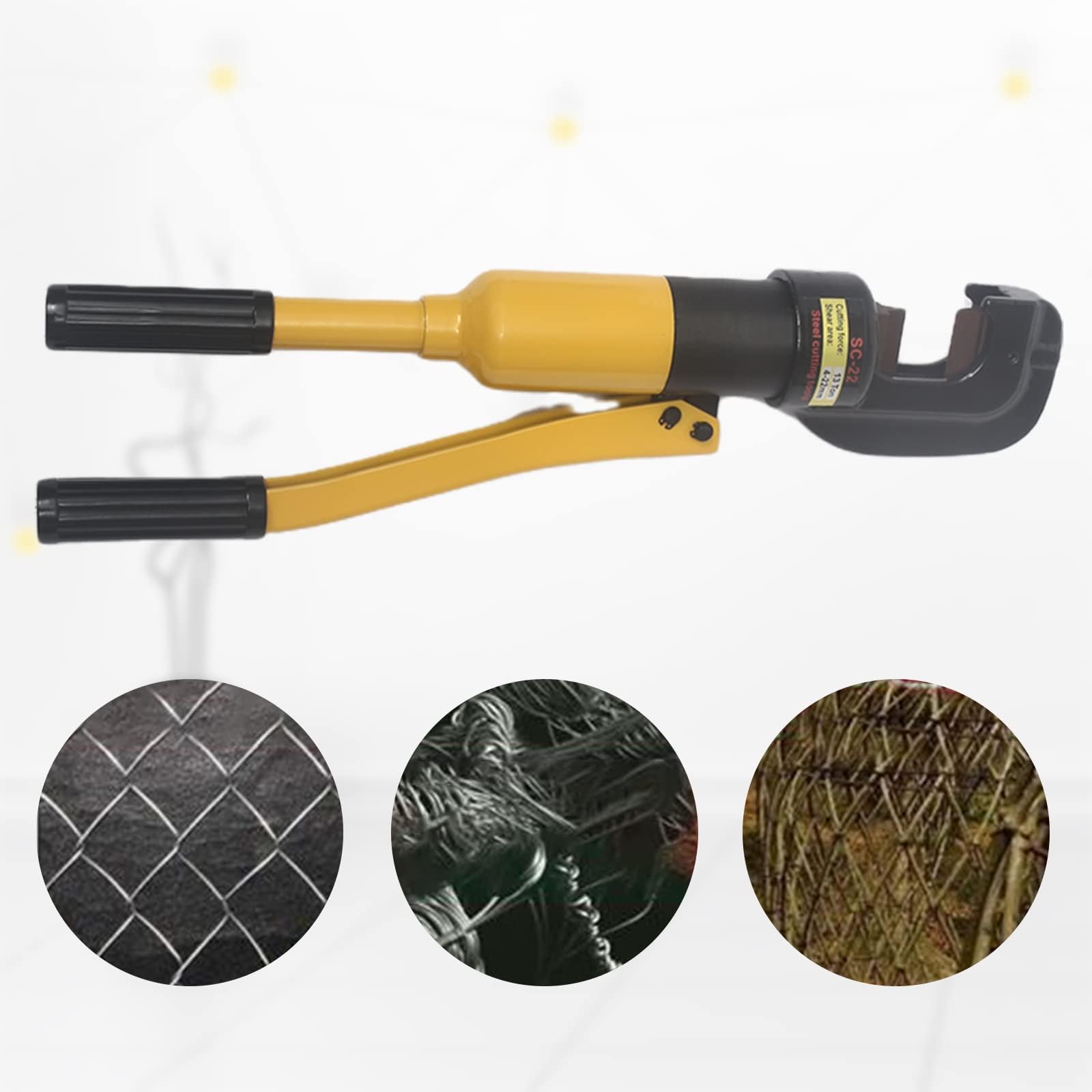 Cortador hidráulico de barras de refuerzo de 8 toneladas | Cortador manual de barra de mano para varillas y pernos de acero de 4 a 16 mm | Herramienta de corte de varilla de acero portátil con llave