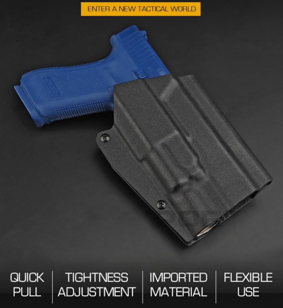 ACEXIER Funda táctica de Kydex para G1ock 17/19/19X/45 Funda para Pistola de Airsoft con Linterna G-300 y Sistema de Bloqueo QLS 19 22