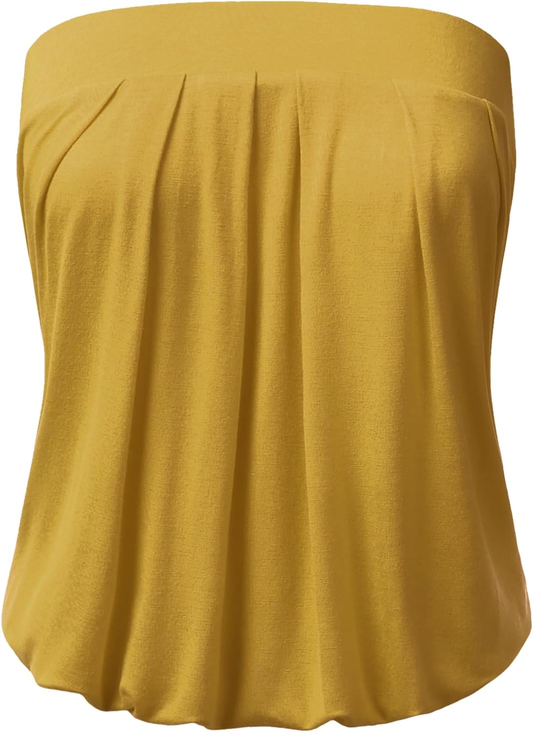 Womens Basic Sleeveless Pleated Tube Top