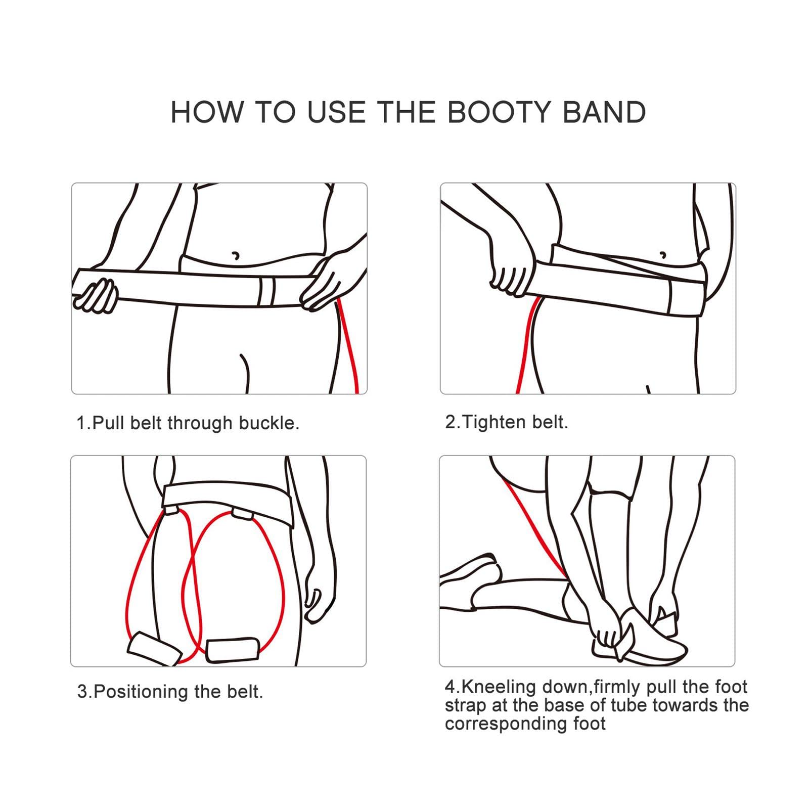 Booty Po-Gürtel, Hüft-Workout, Taille, Power-Gürtel, Booty-Widerstandsbänder, Rot, 13,6 kg