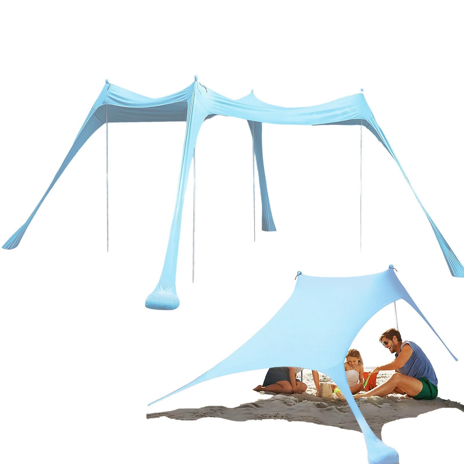 Tienda de campaña de Playa, toldo portátil para Exteriores, protección UV | refugio de playa ligero para la familia, tienda de campaña de fácil instalación, campamento en la playa, sombrilla para patio