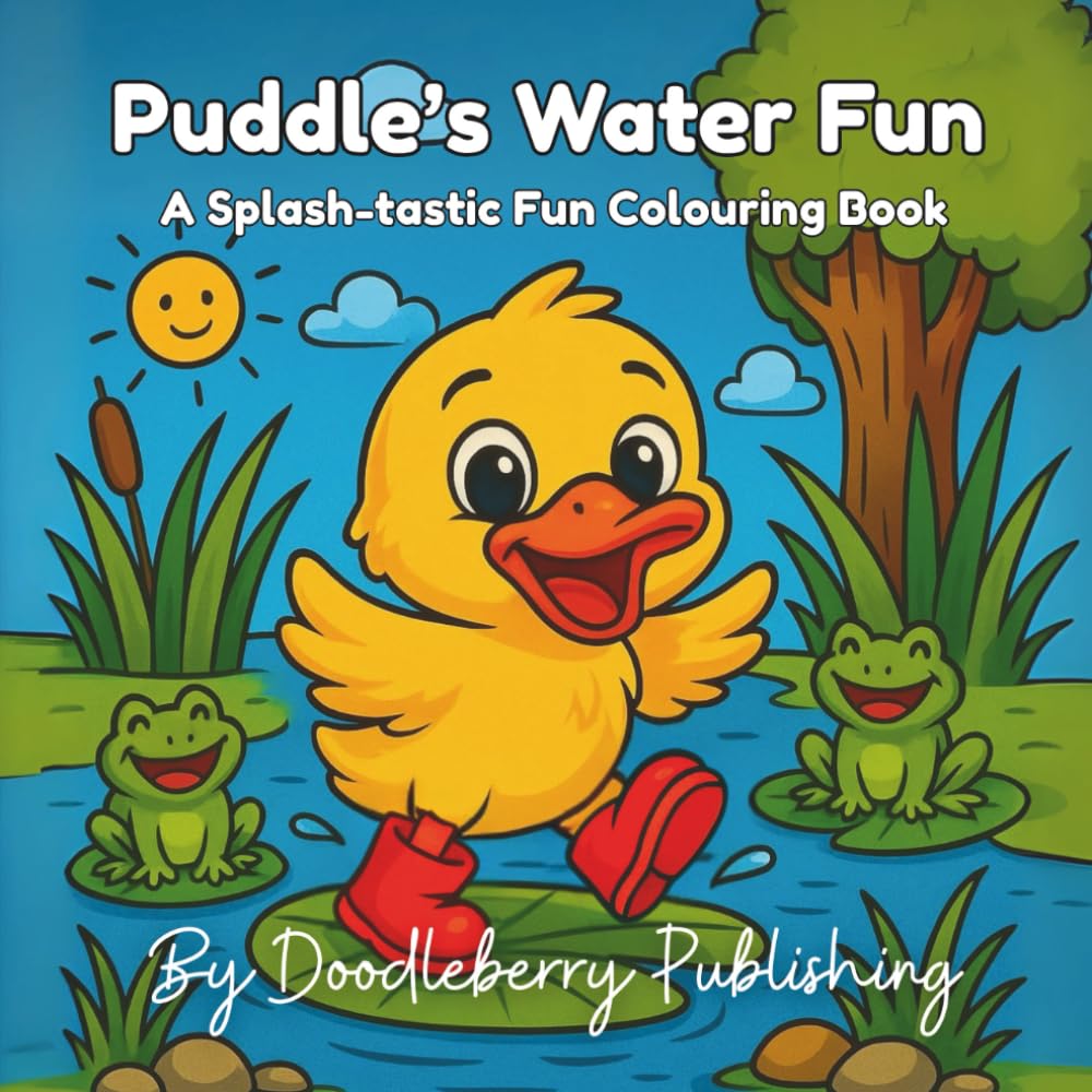 Puddle's Water Fun: A cute and fun duck colouring book for children (Doodleberry Animal Friends Collectable Colouring Series)