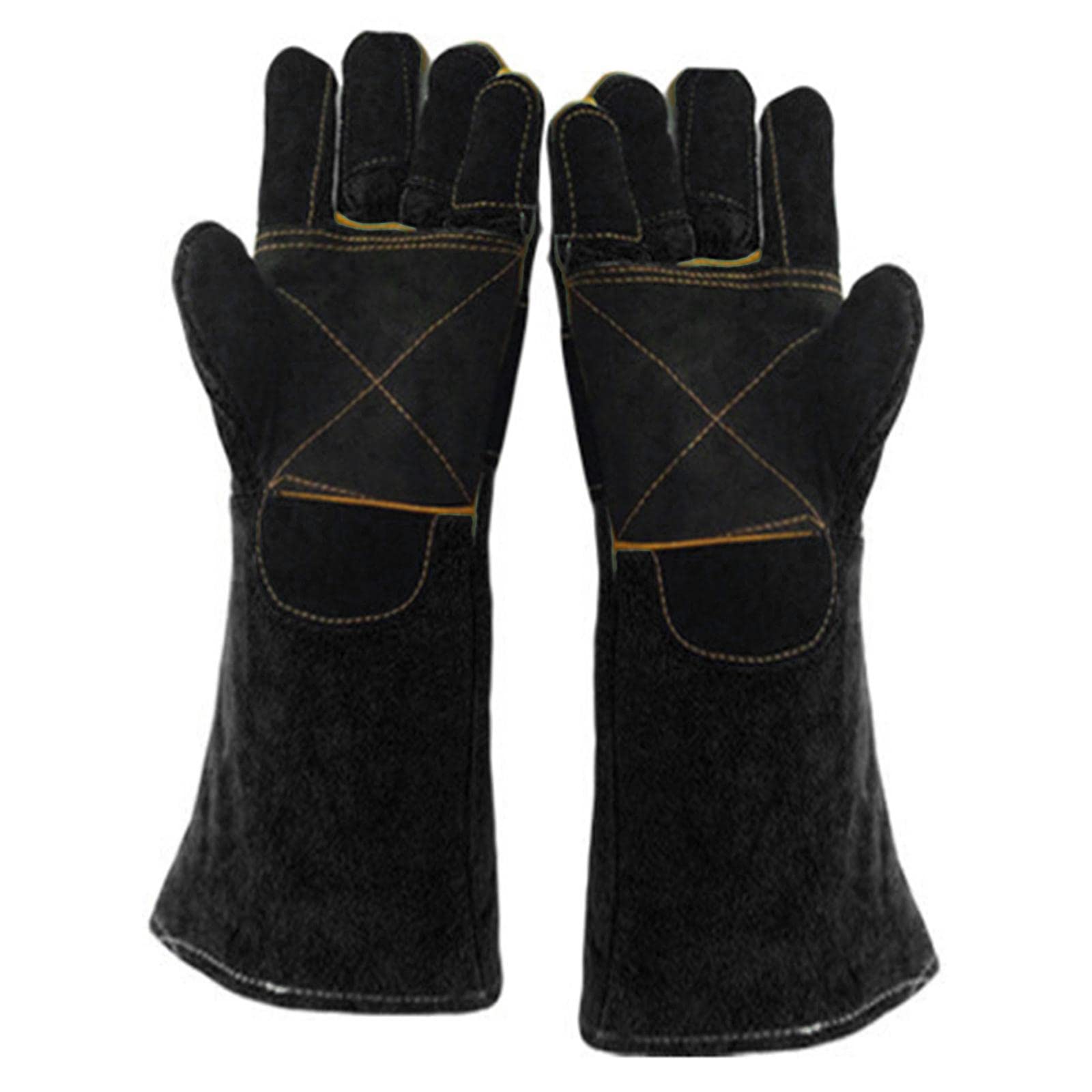 Safety Work Gloves, Pet Bite Resistant,38cm Animal Handling for Reptile Squirrel Snake Dog Cat Reptile Squirrel Snake,for Welding, Gardening, Handling(Black)