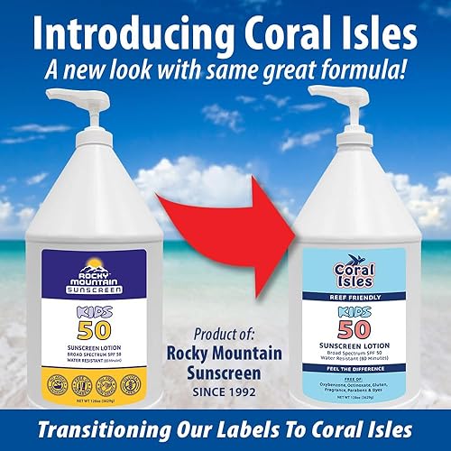 Miniatura 2 de Coral Isles by Rocky Mountain Sunscreen - Loción SPF 50 para niños  Protección UVAUVB de amplio espectro  Cumple con la Ley de Seguro de Arrecifes