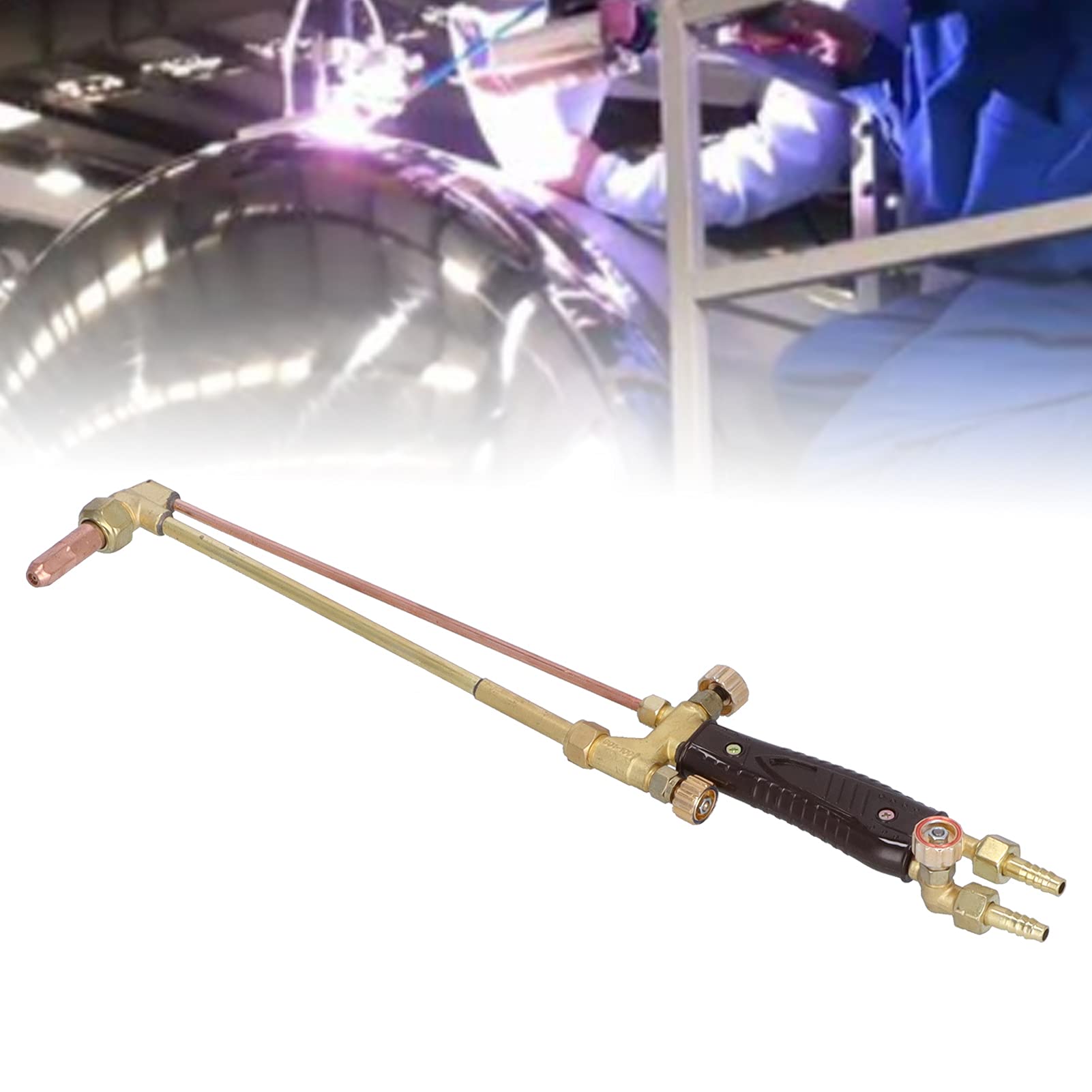 TANIQIACA Oxy Acetylene Welding Cutting Torch 530mm – Ergoesnomic and Durably Brass Switch, Anti - Rust Copper Nozzle, Pure Copper Connection – Ideal for Professional Welders