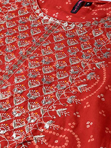 Image of ishin Women's Rayon Black Embellished A-Line Kurta Palazzo Set