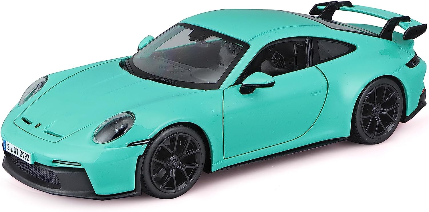 Bburago - 1/24 Scale Model Compatible with Porsche 911 GT3 2022 Sports Car Collectible Miniature (Mint Green)