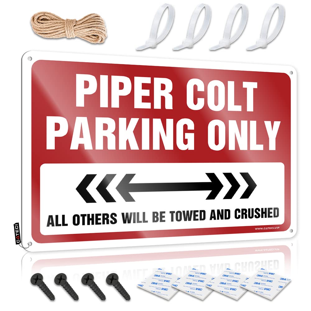 KRAZMURONGD Sign For Bedroom Door Piper Colt Parking Only Tin Sign(20X30CM)