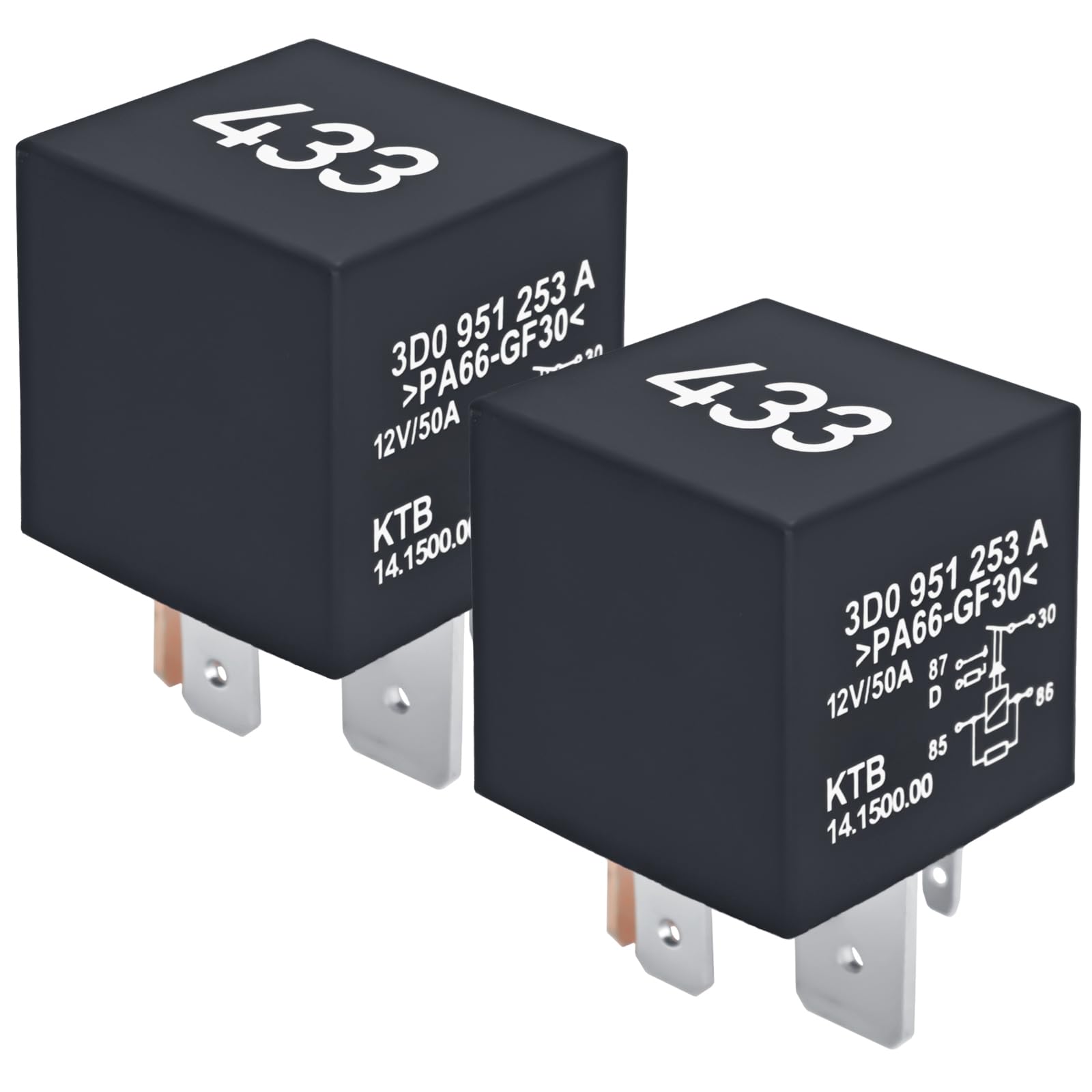 Relay 433#3D0951253A (Pack of 2) – OEM Replacement for VW EOS, Golf, Touareg, Audi A3 - Replace 7N0951253, MEYLE 1008300015-image-20