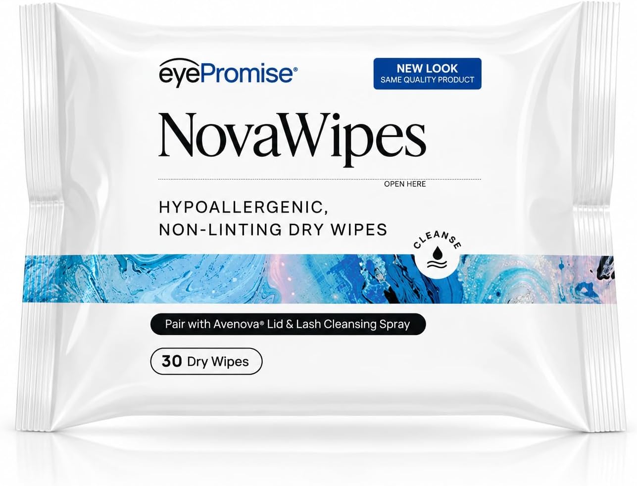 Avenova NovaWipes, Dry Eyelid Wipes, 30 Count