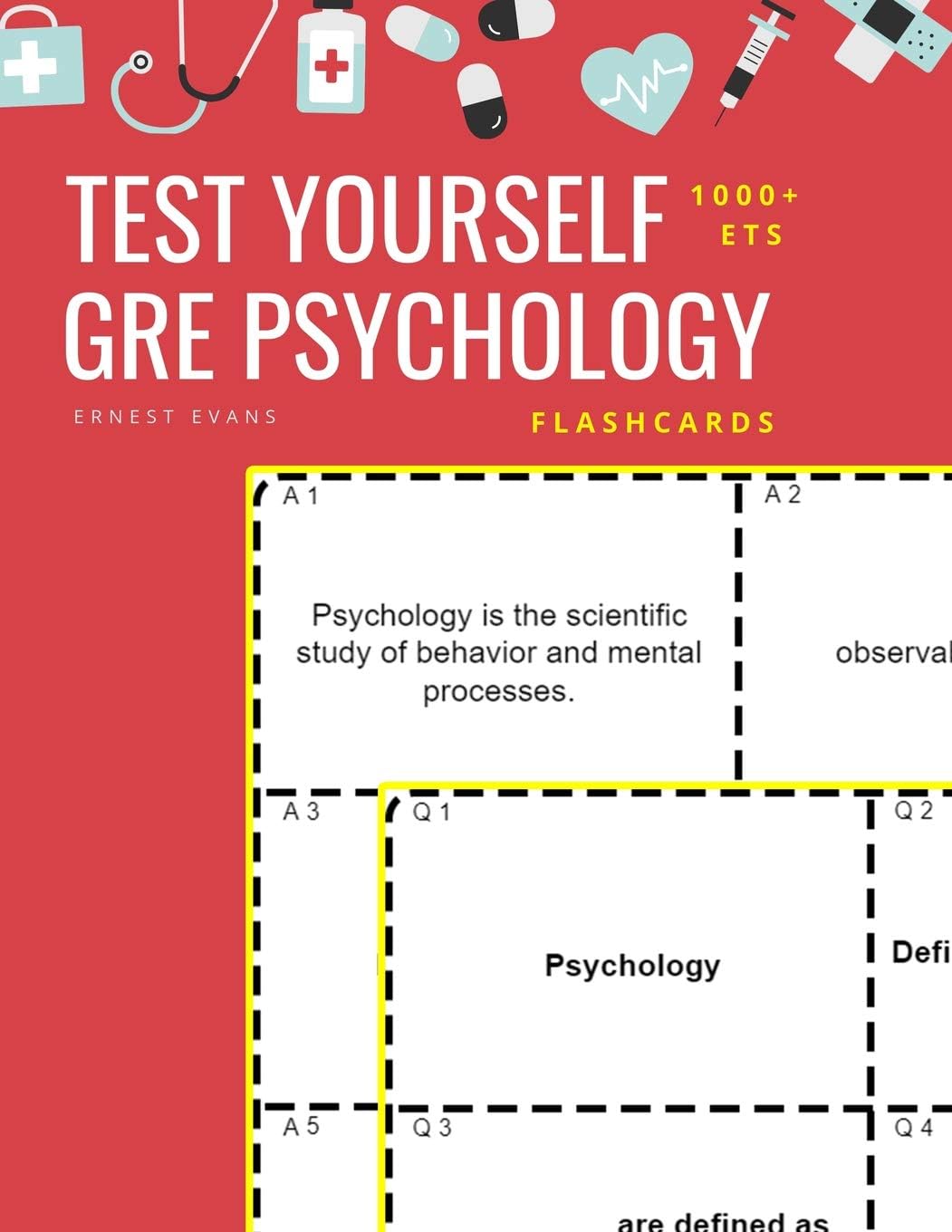 Test Yourself 1000+ ETS GRE Psychology Flashcards: Study ETS GRE general Psychology test prep flash cards book