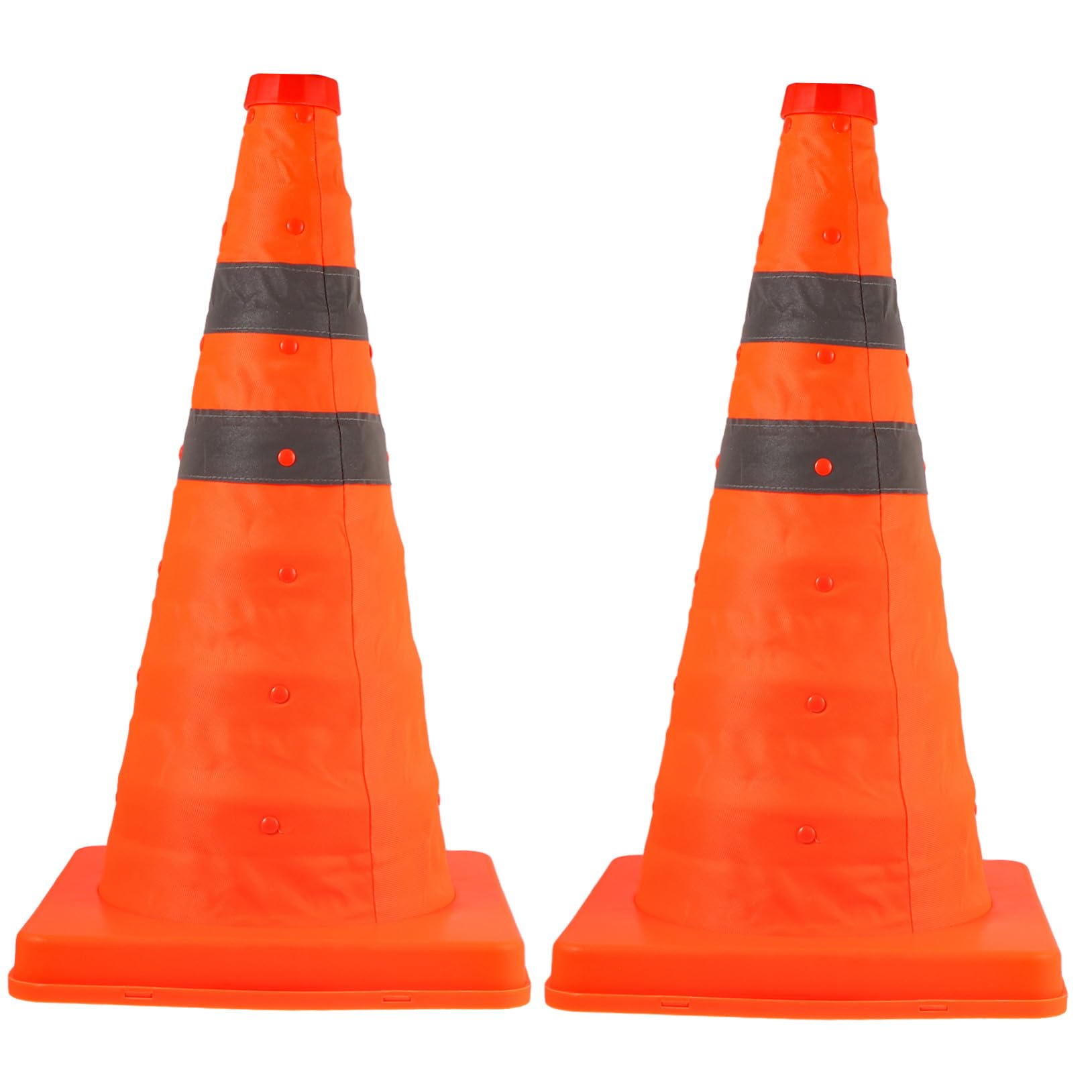 Hemobllo Lot de 2 Cônes de Sécurité Routière Pliables 45 Cm en Polypropylène Léger Orange, Cônes Pop-up Multifonctions pour Signalisation, Entraînement Football et Gestion Trafic Extérieur