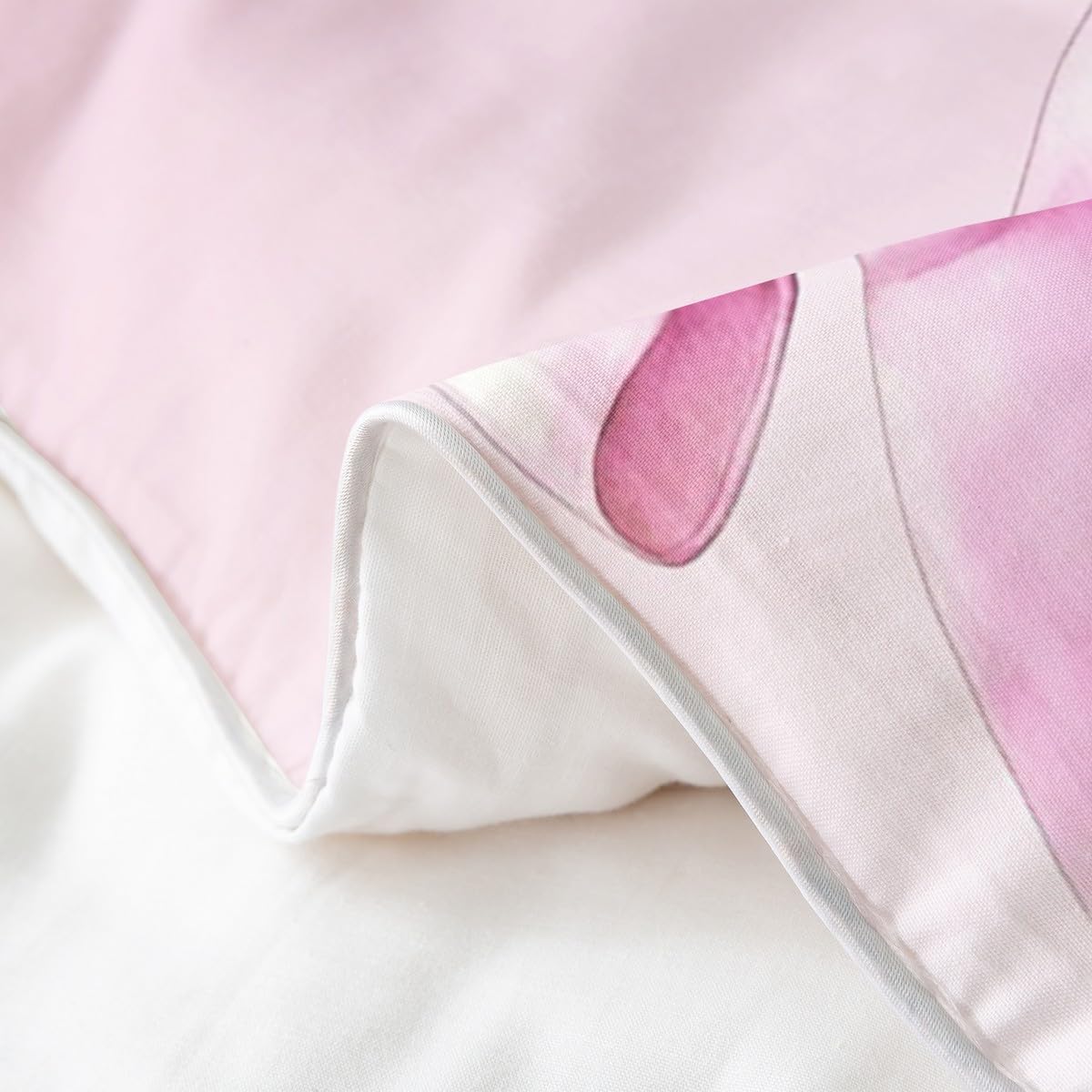 Erosebridal 100% Cotton Pink Bowknot Girls Comforter Cover Full,Girly Dreamy Glitter Sequins Print Bedding Set,Stylish Glamorous Romantic Quilt Cover,Reversible