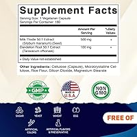 Vista 2 de Vitamatic Cardo mariano con raíz de diente de león - Extracto botánico a base de plantas 50:1 - Cápsulas de hierbas concentradas - Vegetariano, sin