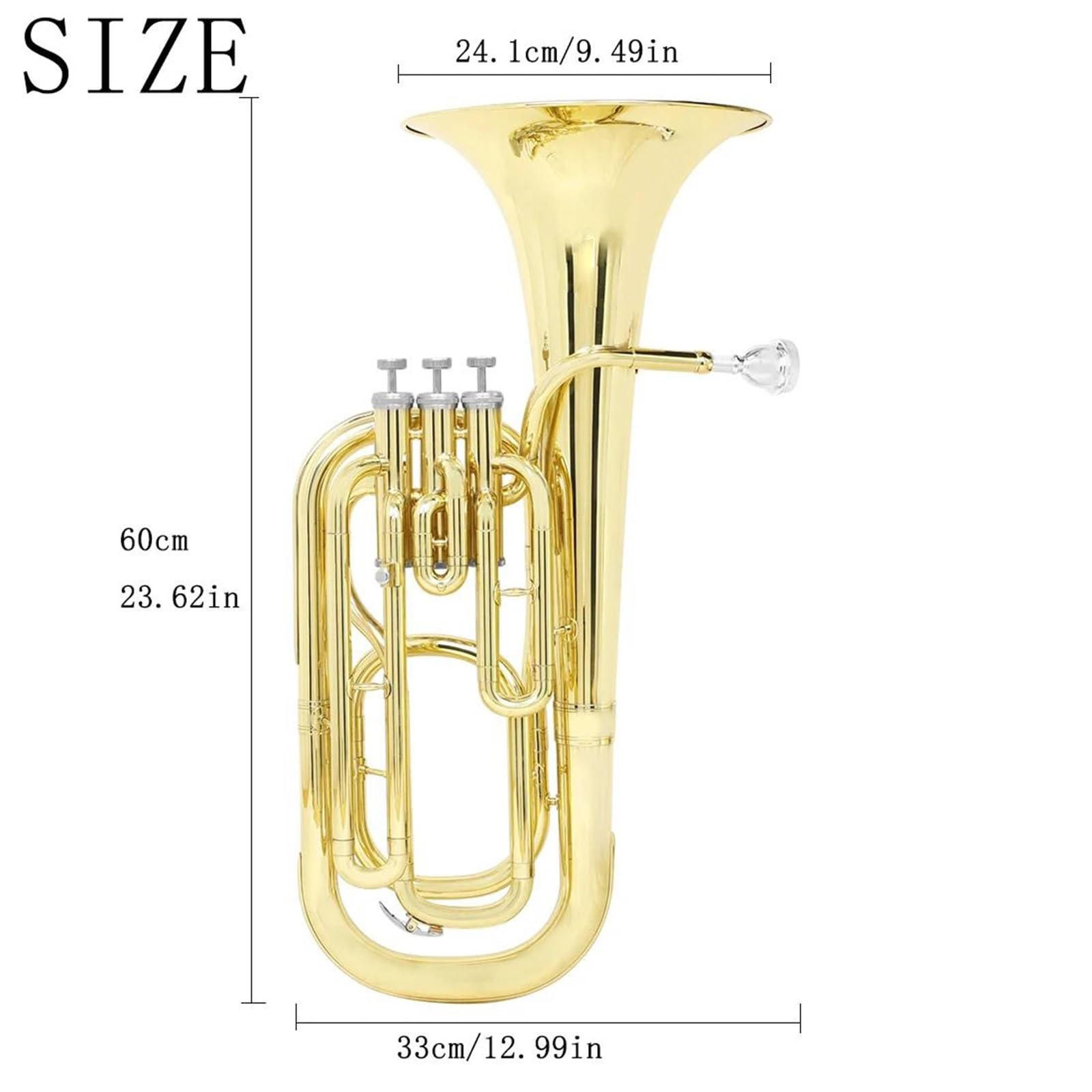 Eufonium Instrumenty Muzyczne Bb Euphonium 3 Klawiszowe Pionowe Instrumenty Muzyczne Barytonowe Z Mosiężnym Korpusem