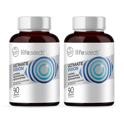 ULTIMATE VISION – Luteína 20mg + Zeaxantina 2mg + Astaxantina 4mg + Vitaminas A, D, E, C, B1, B2, B3, B5, B6, B7, B9, B12, Cálcio, Cobre, Cromo, Ferro, lodo, Magnésio, Manganês, Molibdênio, Selênio e Zinco – 2 Potes – 180 Cápsulas
