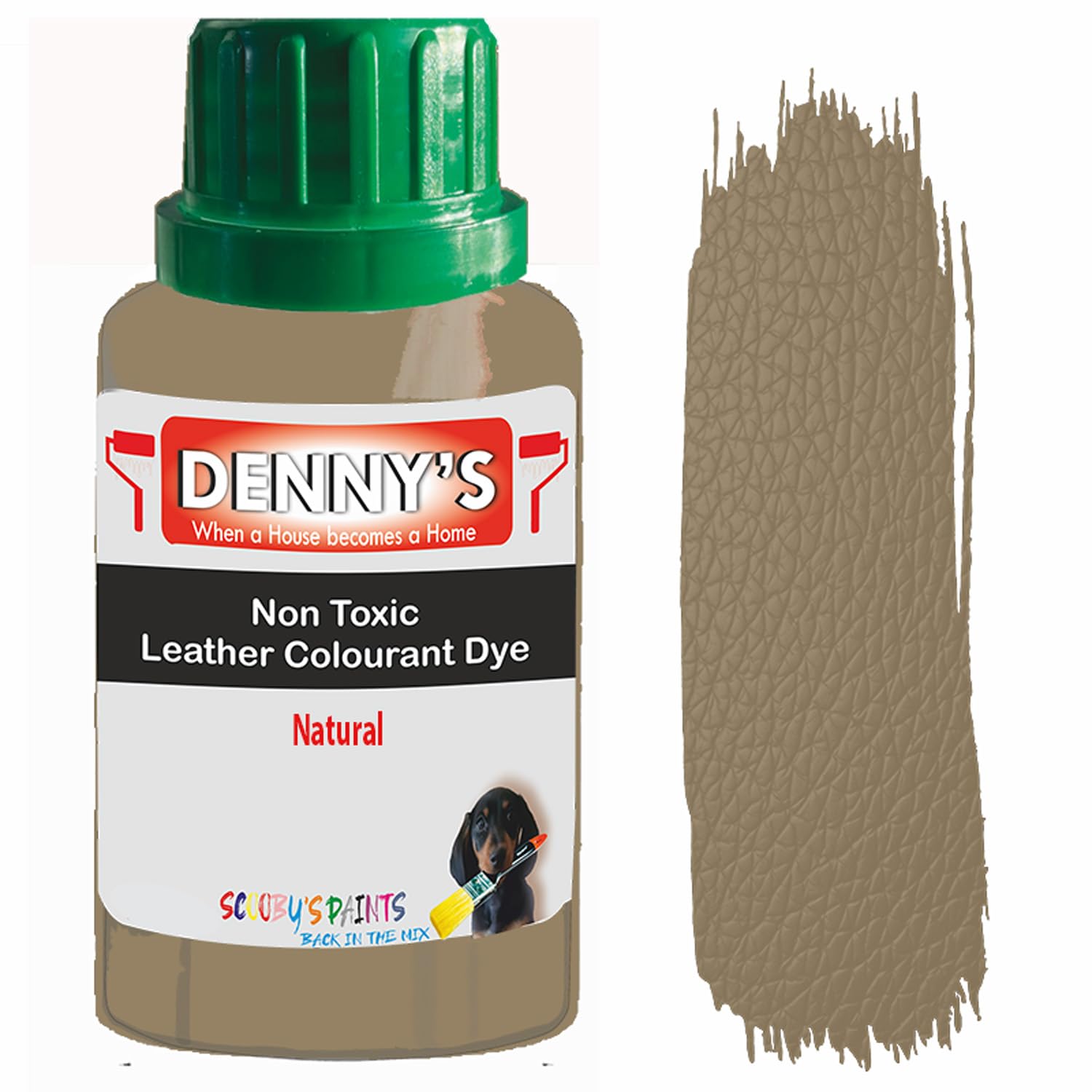 All in One Leather Colourant Self Seal Leather Dye Repair Paint for Furniture, Sofas, Car Seats (Natural, 250ml Bottle)