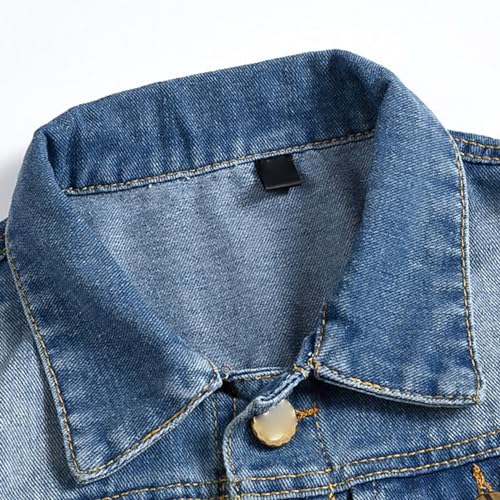 Men's Button Up Ripped Sleeveless Waistcoat Vintage Denim Jean Jacket Casual Slim Fit Button Down Jeans Vests3
