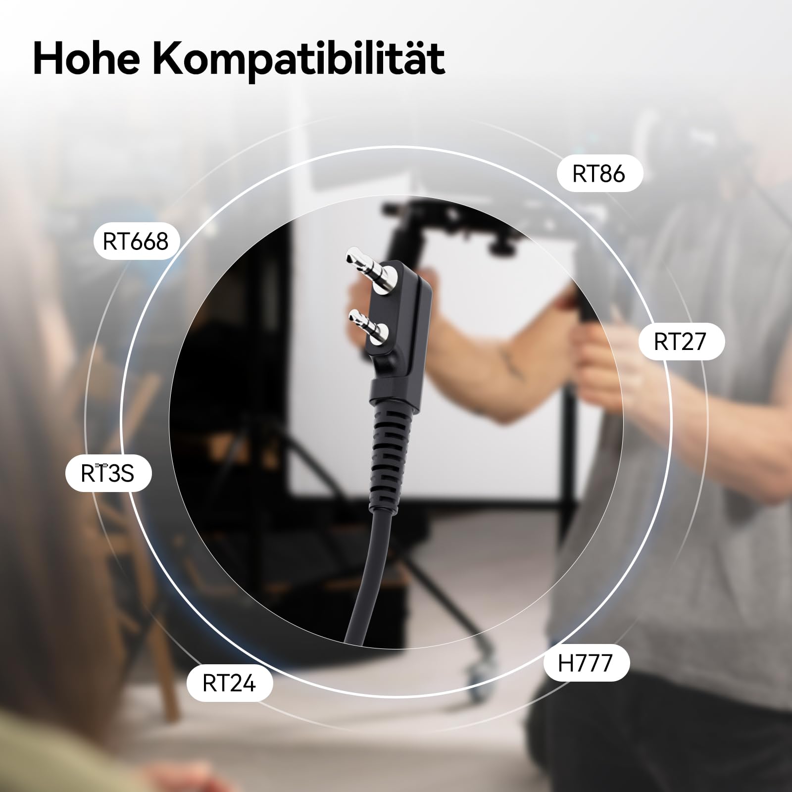 Retevis Auriculares EHK015 para walkie-Talkie, con cancelación de Ruido, Botones PTT Dobles Plegables, micrófono Giratorio Kenwood de 2 Pines, compatibles con Baofeng UV5R RT24 RT27(1 Unidad)