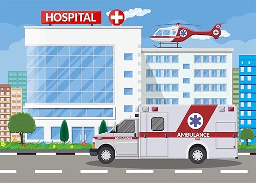 Loccor Telón de fondo de tela de 6 x 4 pies para enfermera, graduación, ambulancia médica, hospital, fotografía, fondo, enfermería, escuela,