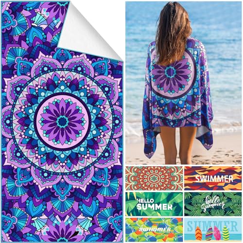 Euakee Asciugamano da Spiaggia, XXL (180x90cm) Telo Mare Microfibra, Coperta da Viaggio, Asciugamano Fitness ad Asciugatura Rapida, Perfetto per Viaggio Leggero e Portatile, Campeggio, Piscina (EE02)