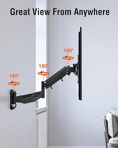 Miniatura 6 de ELIVED Soporte de pared de TV de altura ajustable para la mayoría de televisores de 23 a 55 pulgadas, brazo de resorte giratorio de movimiento