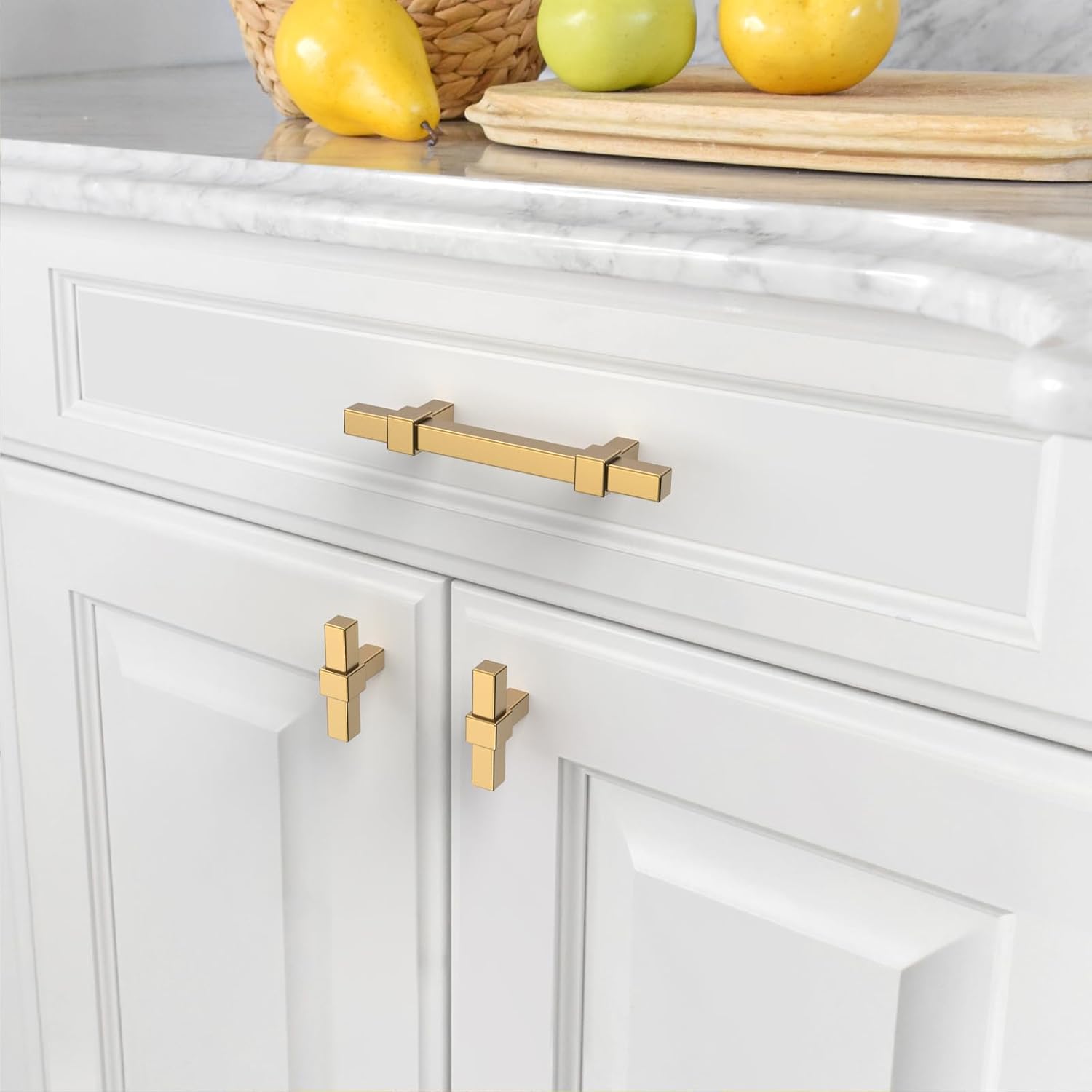 Asidrama 10 Pack 3 Inch(76mm) Champagne Bronze Cabinet Pulls Kitchen Cabinet Handles, Champagne Gold Cabinet Pulls Cabinet Hardware for Cupboard Drawer 4638