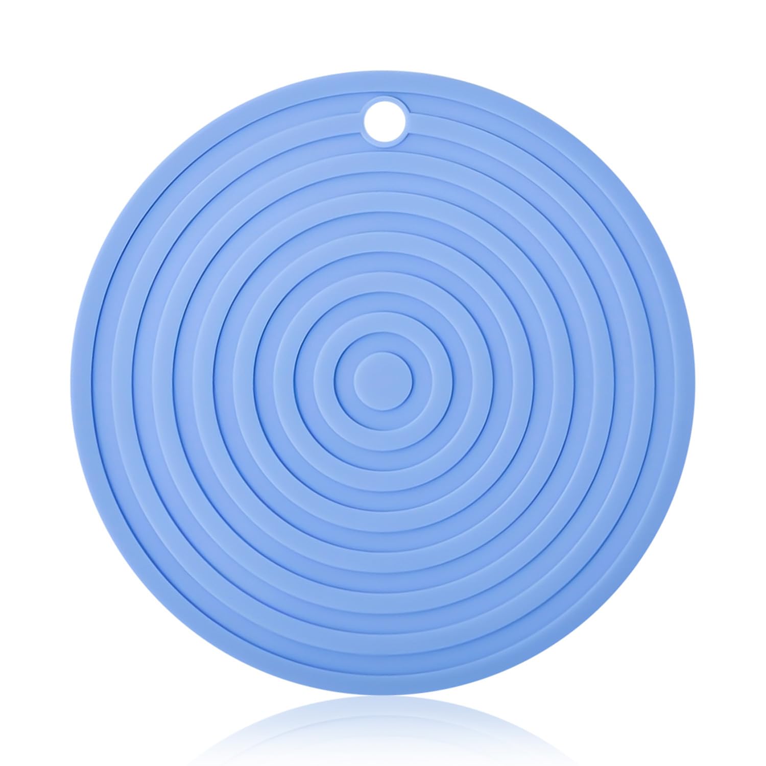 Gaomumu Bule Silicone Pet Bowl Mat, Round Ripple Design Anti-Slip Waterproof Mats, Heat Resistant Feeding Mat for Dogs Cat, Dog Cat Feeding Mats for Food and Water Prevent Spill, Home Dining Table Pad