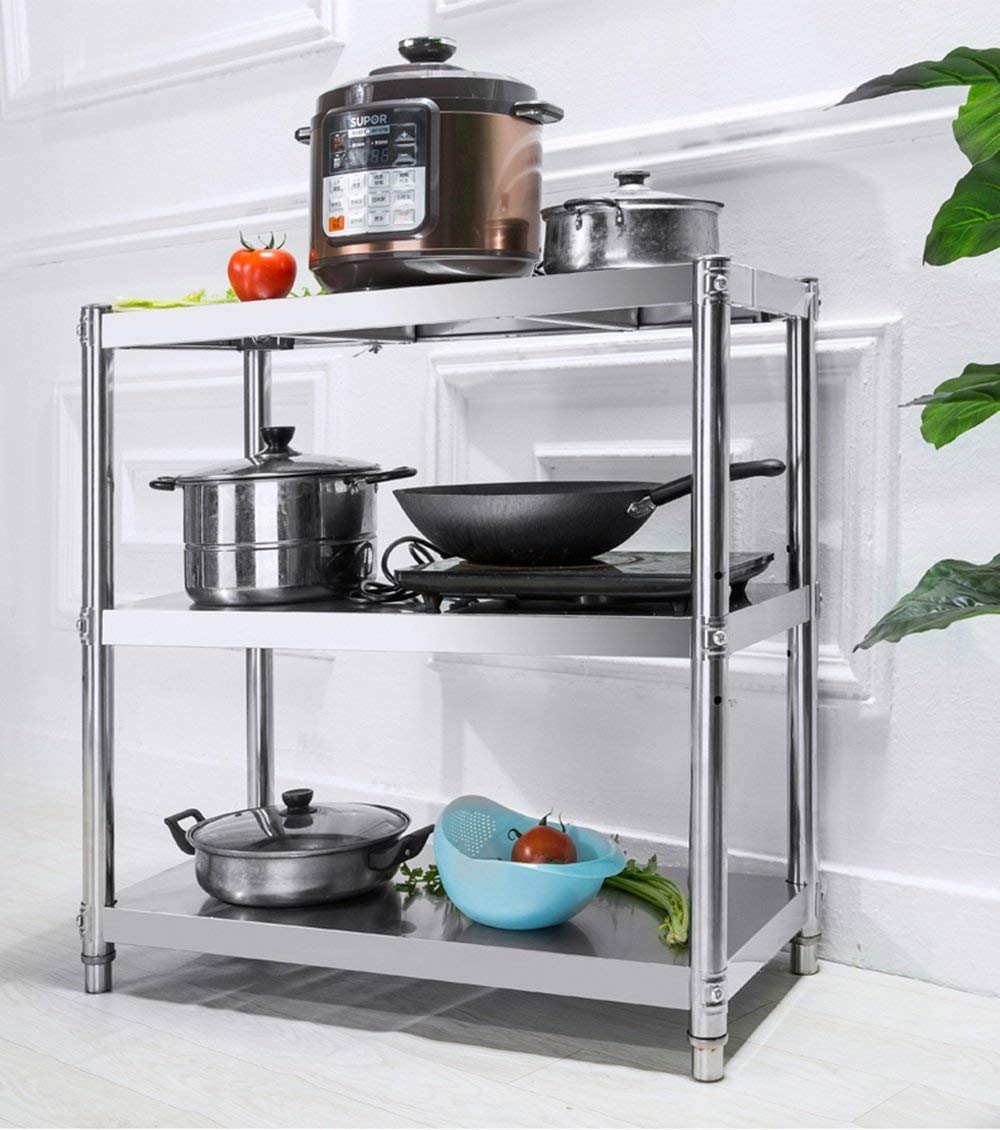 Grille de Four à Micro-Ondes, grilles de Cuisine à 3 Niveaux, Support de Rangement en Acier Inoxydable pour boulangers, très résistant, capacité de Charge exceptionnelle, 60 cm de Long, 30