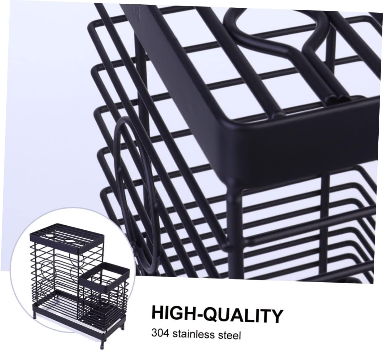 Stainless Steel Kitchen Rack Storage Organizer Multi-functional Cookware Stand for Cutlery Knives and Utensils Anti-rust Kitchen Tool Holder Space-saving Design for Tidy Cooking Environment