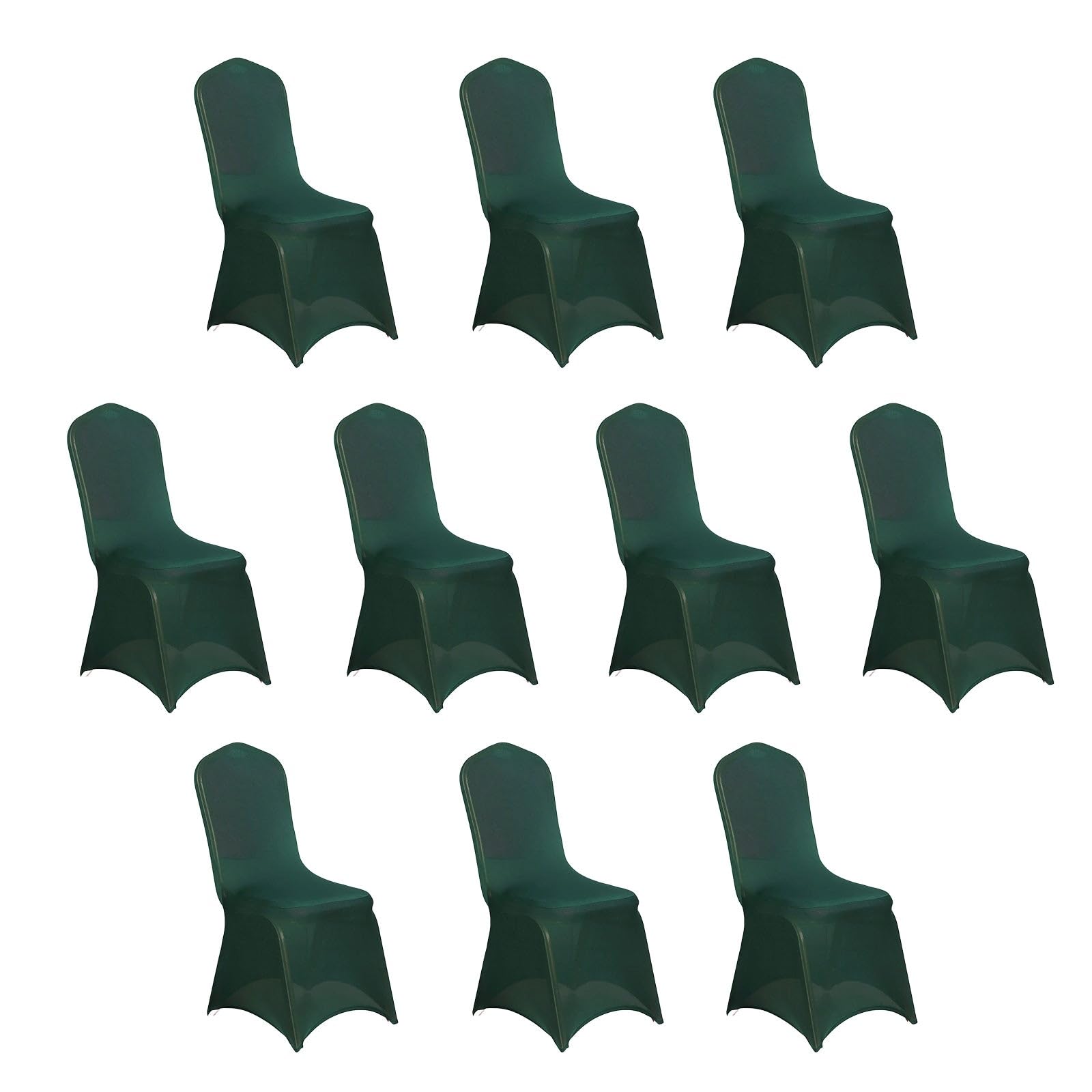 Efavormart 10 Pack Hunter Emerald Green Spandex Fitted Banquet Chair Covers, Reusable Stretched Slip On Chair Covers