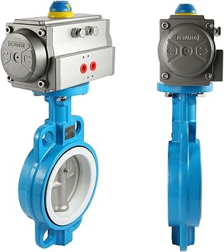 Pneumatic Butterfly Valve DN40-DN400 Wafer Type Pneumatic Valve automatic valve for Liquid/Gas/Water/Oil(Size:DN40)