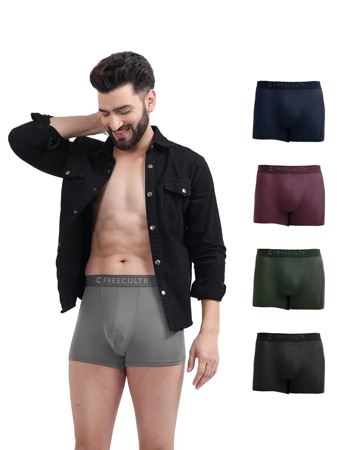 Freecultr Men’s Micromodal Airsoft Trunks – Anti-Bacterial, Sweat-Proof, Ultra-Soft, No...