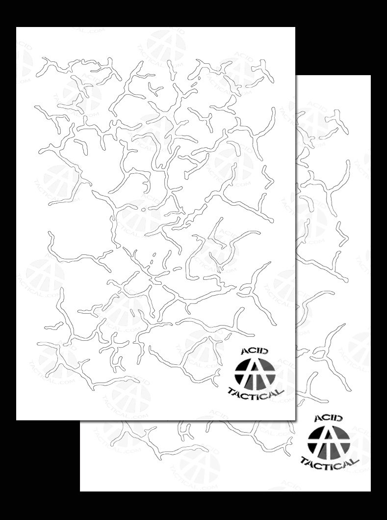 Acid Tactical® 2 Pack Camouflage EasyPeel Spray Paint Cerakote Camo Gun Stencil Cracked Earth